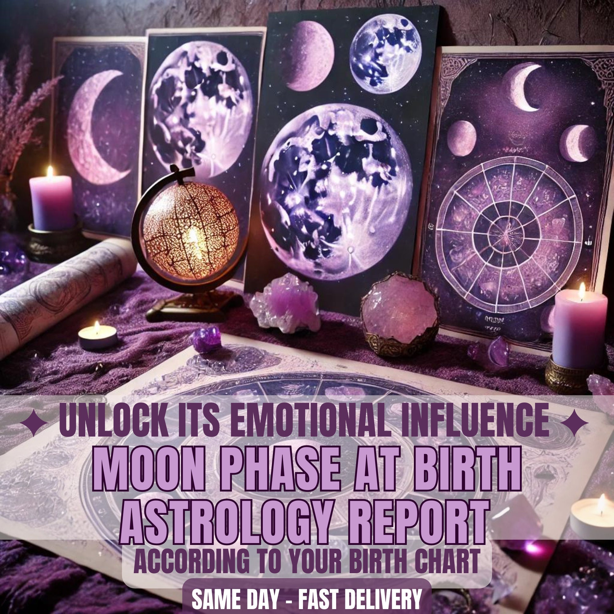 Natal Moon Phase Astrology Reading Discover Your Birth Moon’s Influence on Emotions Life Path NatalChart Astrology Consultation gift for her