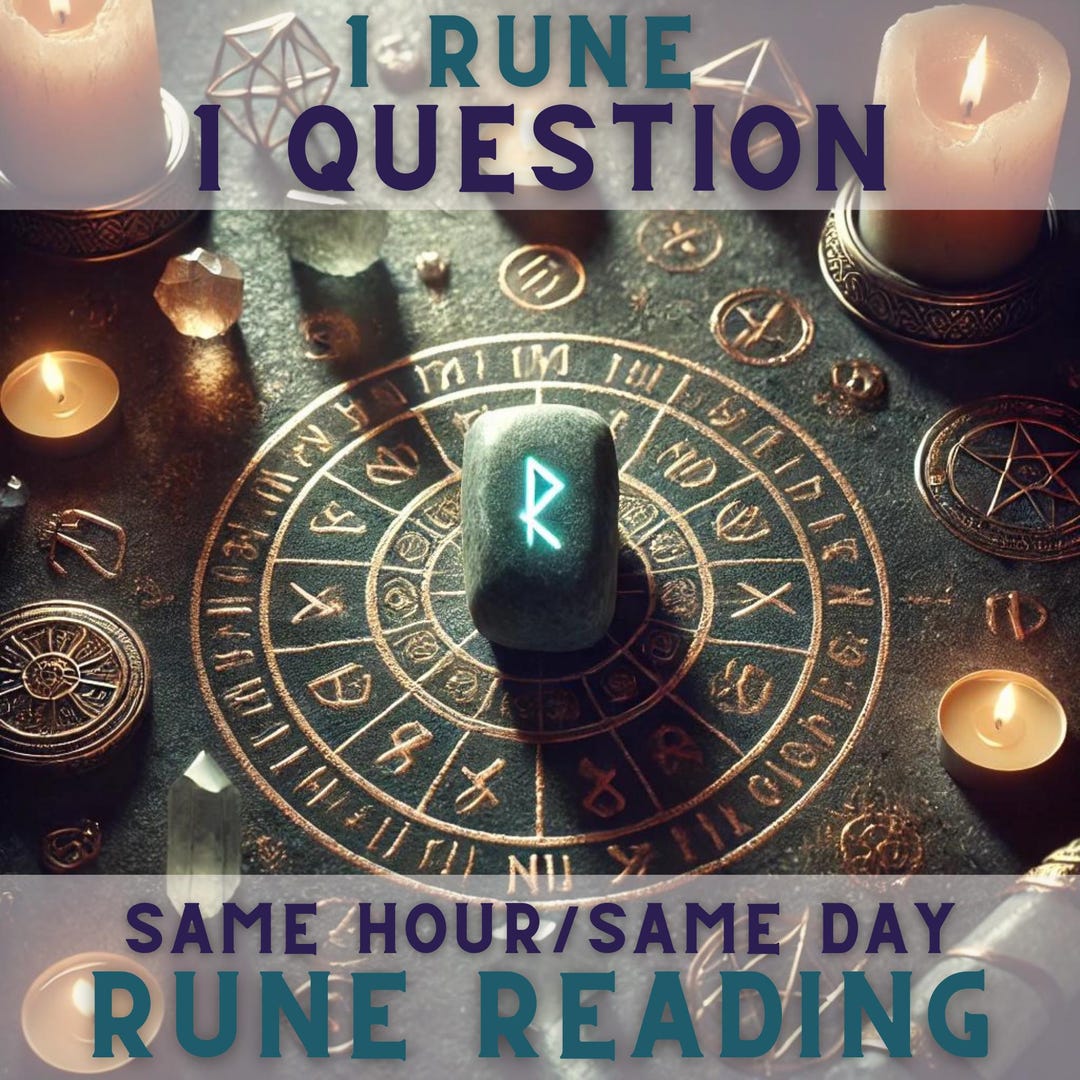 Single Rune Reading 1 Question Rune Reading Same Hour Elder Futhark Runes Viking Psychic ...