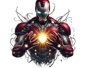 Iron Man PNG Clipart: Transparent Super Hero Design (Digital Download)
