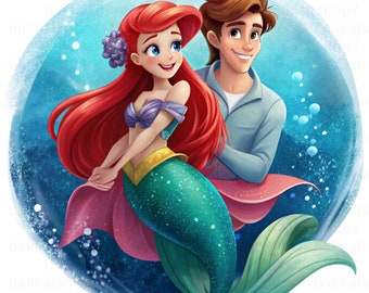 princess ariel png, mermaid clipart, cute princess, transparent design