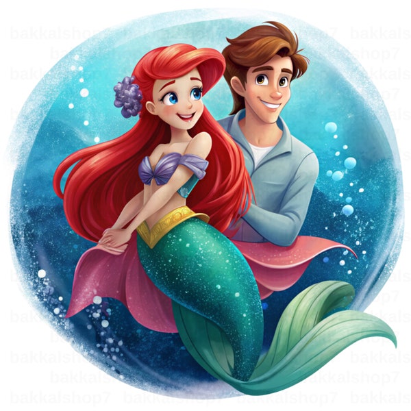 princess ariel png, mermaid clipart, cute princess, transparent design