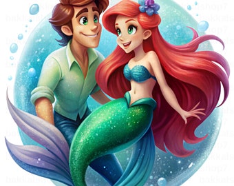 princess ariel png, mermaid clipart, cute princess, transparent design