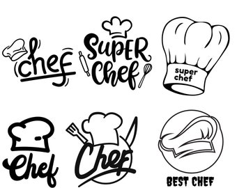 Chef SVG PNG Clipart Bundle (Digital Download)