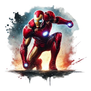 Super Hero Iron, Iron Man PNG, Hero Iron Man Clipart, Transparent Design, DIGITAL DOWNLOAD