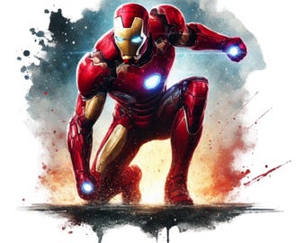 Iron Man PNG Clipart: Transparent Super Hero Design (Digital Download)