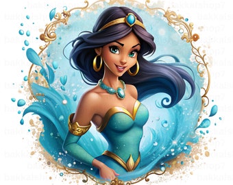 Princess Jasmin Png, Princess Jasmin Clipart, transparentes Design, sofort Download