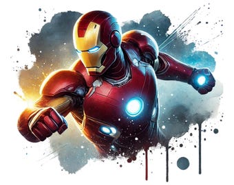 Iron Man PNG Clipart: Transparent Super Hero Design (Digital Download)