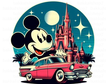 Retro Micky Maus PNG - Transparenten Design Clipart (Digitaler Download)