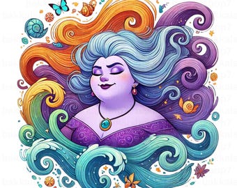 Ursula Sea Witch PNG Clipart: Transparent Design (Digital Download)