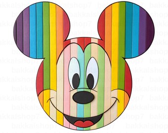 Rainbow Mickey Mouse Print – Kids Playroom Decor (Digital Download)