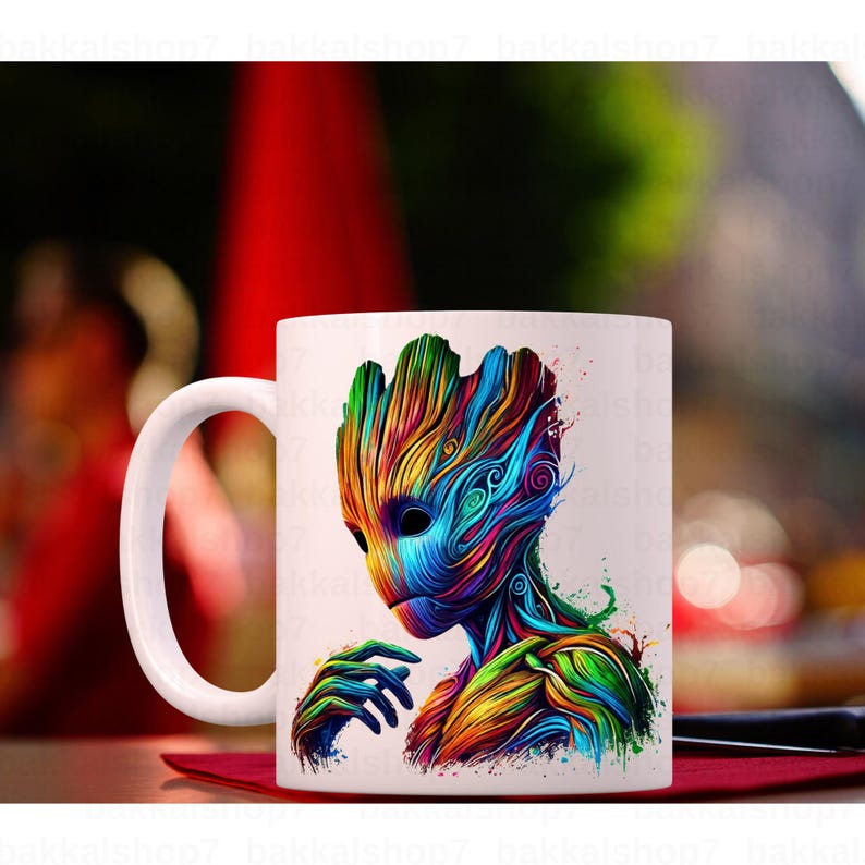 Colorful Groot Cosmic Art PNG | Hero Tree Character Galaxy Illustration ...