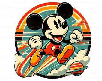 Micky Maus png, Retro Micky Maus Clipart, transparentes Design, DIGITAL DOWNLOAD