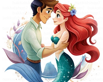 princess ariel png, mermaid clipart, cute princess, transparent design