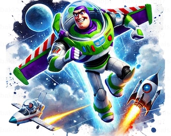 Buzz Lightyear Clipart: Toy Story PNG, Transparent Design (Digital Download)