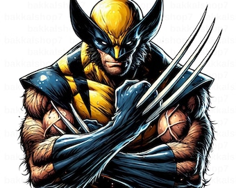Wolverine PNG, Hero Wolverine  Clipart, Transparent Design, DIGITAL DOWNLOAD
