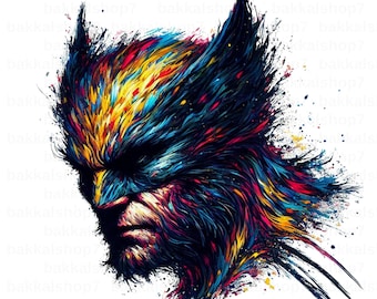 Wolverine PNG, Hero Wolverine  Clipart, Transparent Design, DIGITAL DOWNLOAD