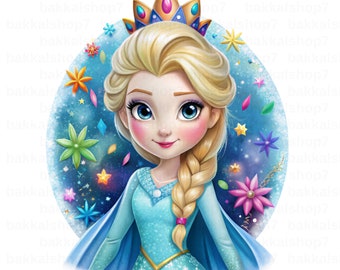 Princess Elsa Clipart: Frozen Design (PNG Digital Download)
