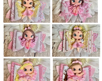 Hair Bow - Fairy hair Bow - Pink Fairy Hair Bow - Kids Hair Bow Clip - Cute Hair Bow - Girls Hair Bows - Hair accessories