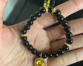 Black and Gold Sweetheart Bracelet (ASU & Grambling)