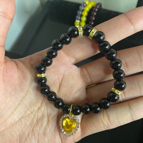 Black and Gold Sweetheart Bracelet (ASU & Grambling)