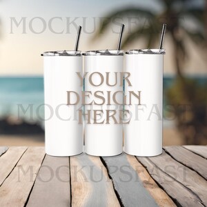 20oz Skinny Tumbler Mockup - Full Wrap Blank Designs | Perfect for Custom Creations | High-Quality Mockups for Design | PNG PSD JPG & Canva