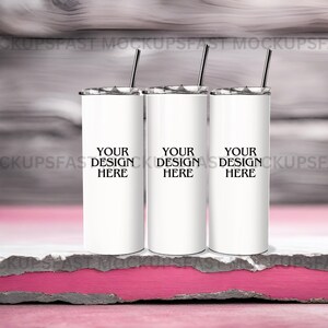 20oz Skinny Tumbler Mockup - Full Wrap Blank Designs | Perfect for Custom Creations | High-Quality Mockups for Design | PNG PSD JPG & Canva