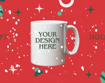 White Mug Video Mockup, White Mug Mockup Video, 11oz White Mug Video Mockup, Christmas Mug Mockup Video, Listing Video Mockup