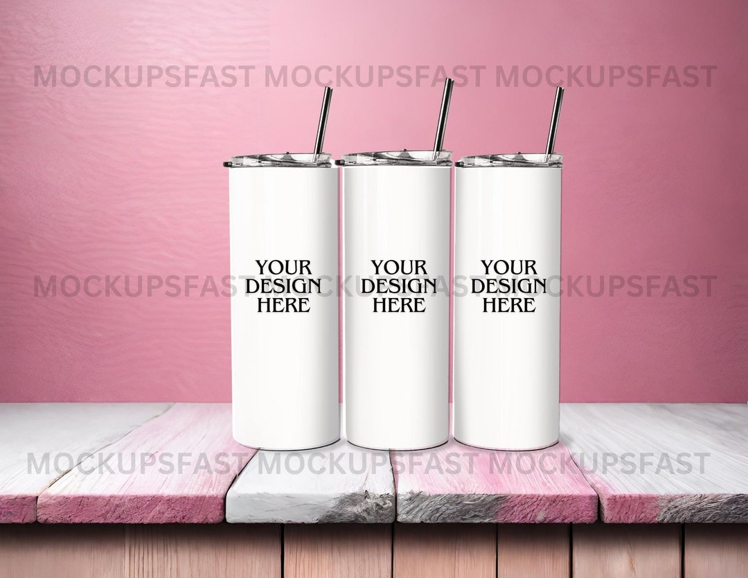 Skinny Tumbler Mockup, Blank Tumbler Mockup, Full Wrap Tumbler Mockup