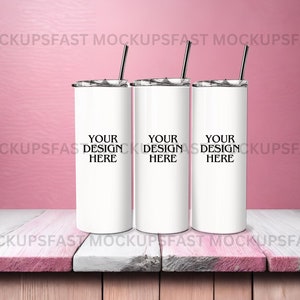 20oz Skinny Tumbler Mockup - Full Wrap Blank Designs | Perfect for Custom Creations | High-Quality Mockups for Design | PNG PSD JPG & Canva