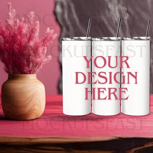 20oz Skinny Tumbler Mockup - Full Wrap Blank Designs | Perfect for Custom Creations | High-Quality Mockups for Design | PNG PSD JPG & Canva