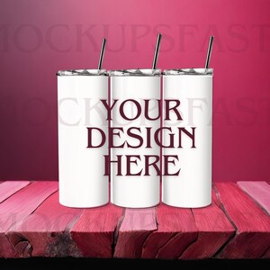 20oz Skinny Tumbler Mockup - Full Wrap Blank Designs | Perfect for Custom Creations | High-Quality Mockups for Design | PNG PSD JPG & Canva