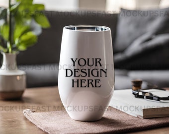 12 Oz Wine Tumbler Mockup | Editable Design (Digital Download)