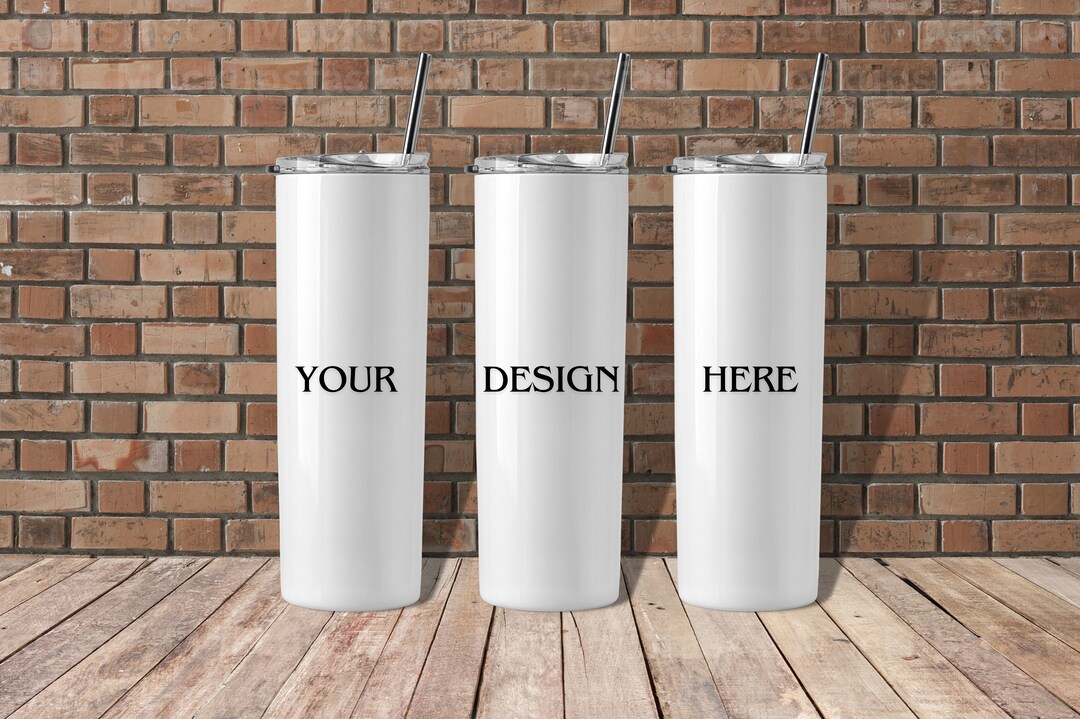 White Tumbler Mockup, Blank Tumbler Mockup, Skinny Tumbler Mockup, Full
