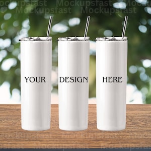 20oz Skinny Tumbler Mockup - Full Wrap Blank Designs | Perfect for Custom Creations | High-Quality Mockups for Design | PNG PSD JPG & Canva