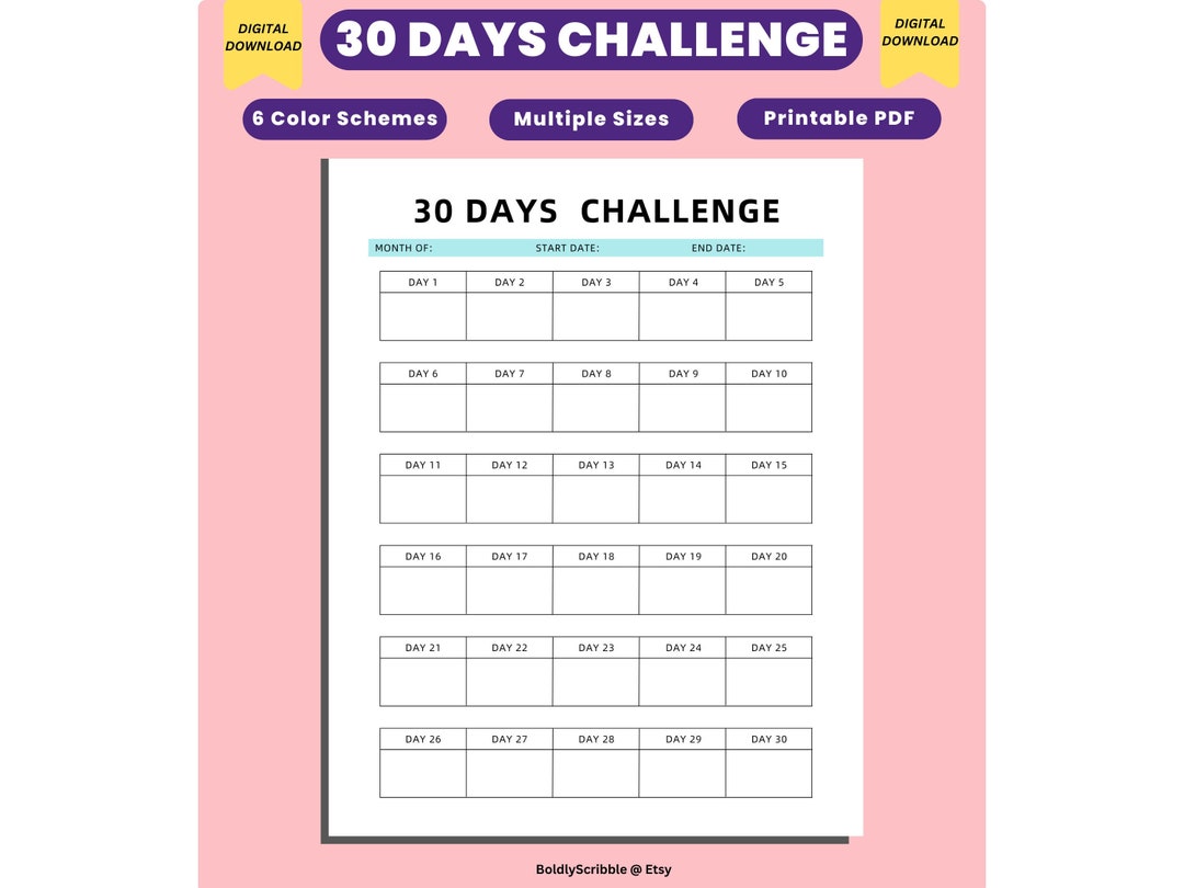 30-day-challenge-goal-setting-progress-tracker-30-day-goal-etsy