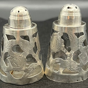 Vintage Antonio Pineda Sterling Silver Salt & Pepper Shakers - Damaged