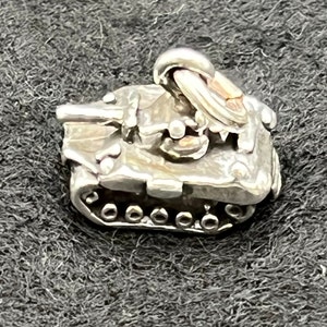 Vintage Sterling Silver Military Tank charm