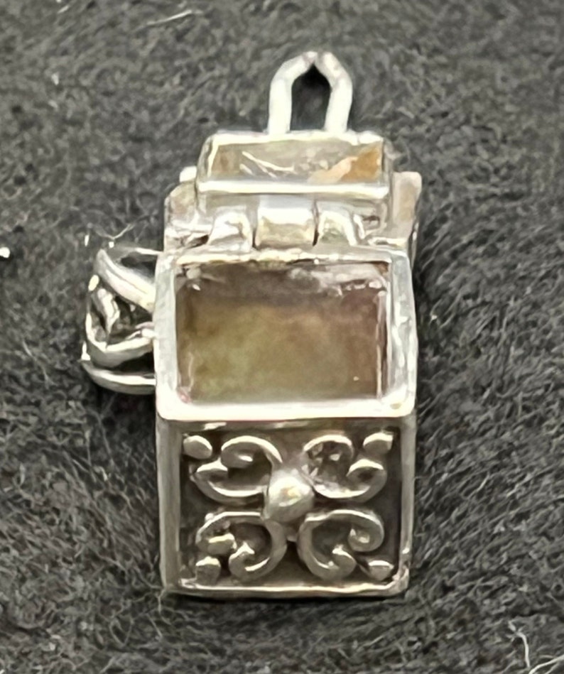 Vintage Sterling Silver Hinged Prayer Box Charm Etsy