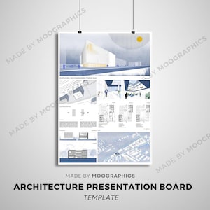 Architecture Presentation Board Template: Editable A1 Canva Layout ...