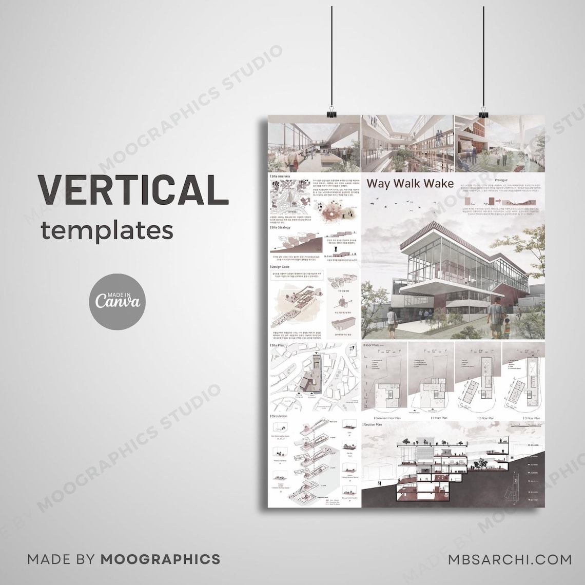 Architecture Presentation Board Template: Editable A1 Canva Layout - Etsy