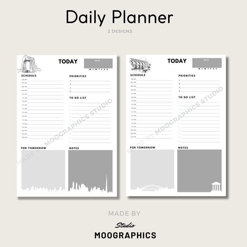 Daily Planner Printable, Undated Daily to Do List Architect ...