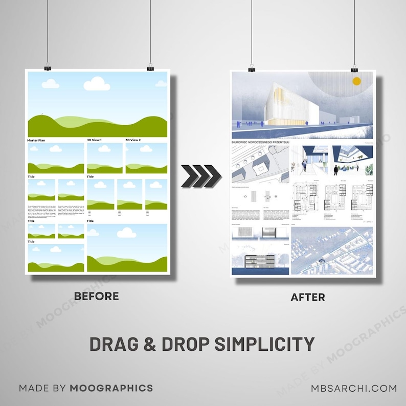 Architecture Presentation Board Template: Editable A1 Canva Layout ...