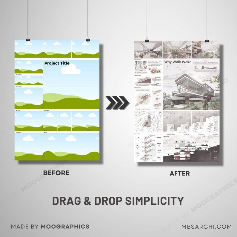 Architecture Presentation Board Template: Editable A1 Canva Layout - Etsy