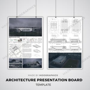 Architecture Presentation Board Templates (2 Layouts) | A1 Canva presentation Layout | Architecture Student & Professional Design