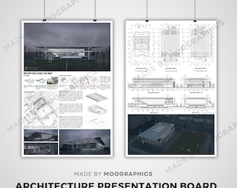 Plantillas para paneles de presentación de arquitectura A1: Diseños de Canva (Descarga digital)