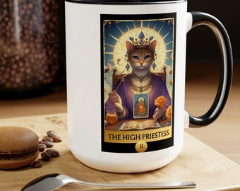 High Priestess Feisty Feline Tarot Card Mug