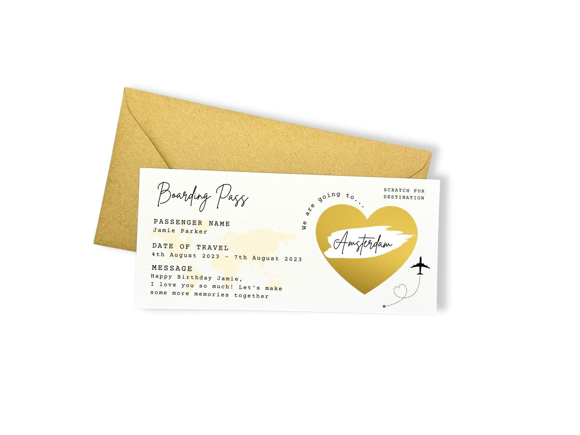 Scratch Here To Reveal My Status Auf Deutsch Personalised Scratch Reveal Boarding Pass, Scratch off Surprise