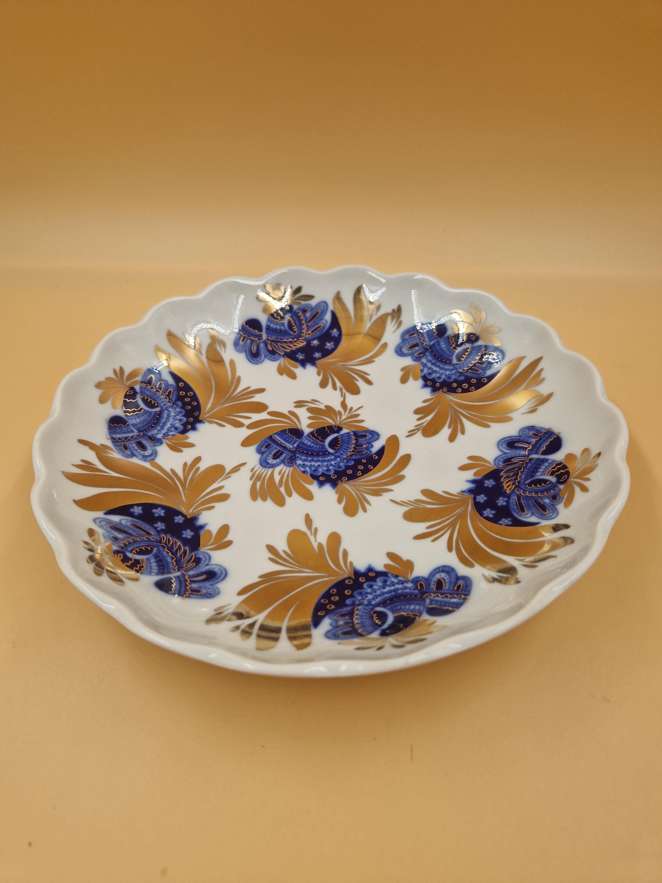 ロモノーソフ　ロシア　ゴールデンガーデン　皿　金彩　希少　５枚 Lomonosov Golden Garden - Etsy