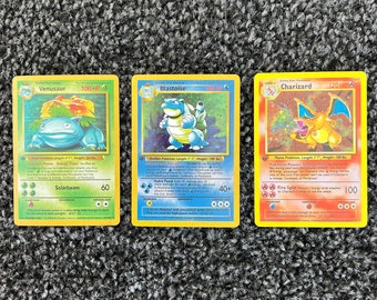 Charizard Blastoise Venusaur Base Set 1st Edition Handmade Holo