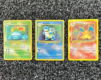 Charizard Blastoise Venusaur Base Set 1st Edition Handmade Holo Proxy Card